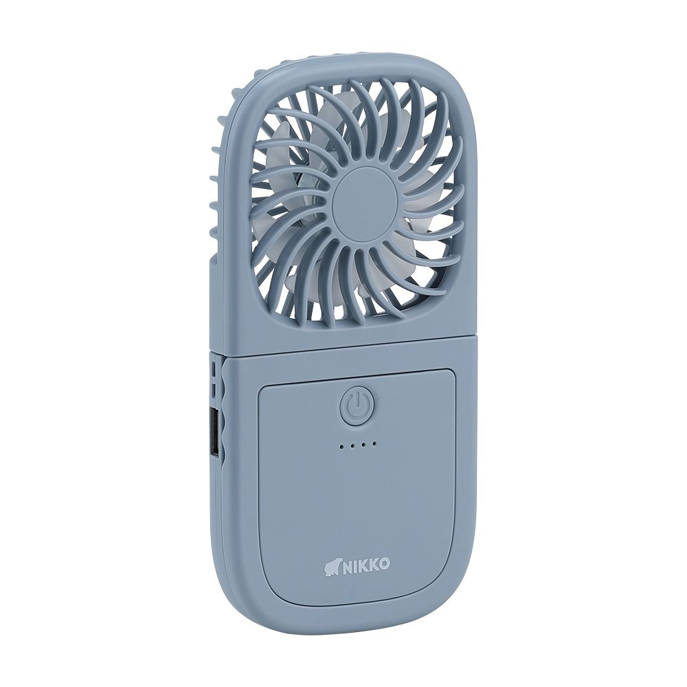 Portable fan with power bank, Model Nikko - Blue