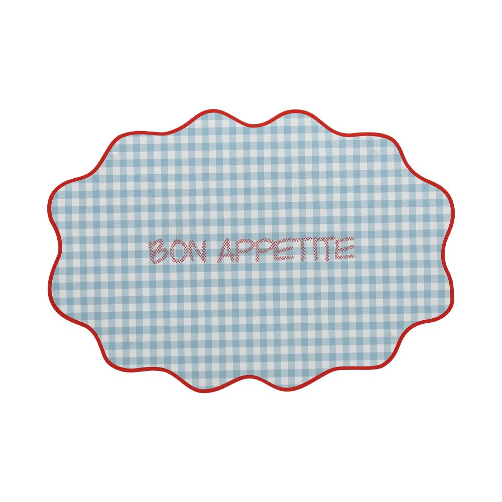 Placemat Model Cute Time Size 45 x 30 cm - Blue/Red