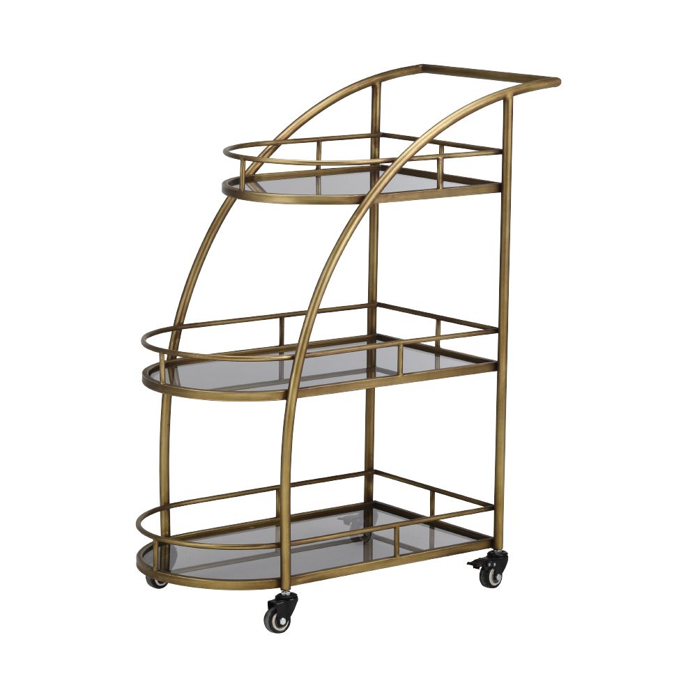 3-tier multi-purpose cart, Model Celestia - Gold/Black