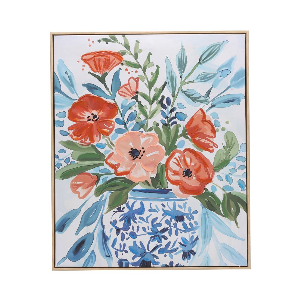Hand-painted picture with frame, Model My Bloom, Size 50 x 60 cm - Multicolor
