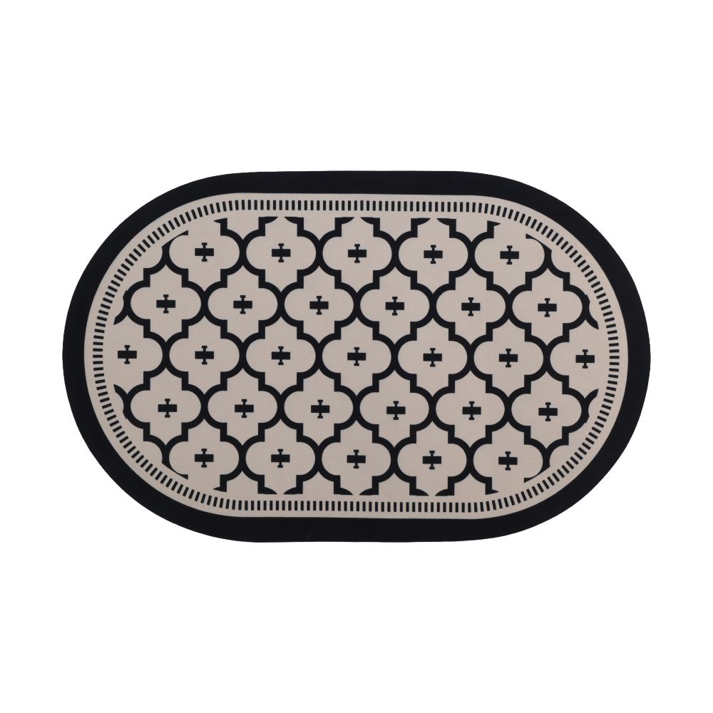 Anti-slip rubber sheet, Model Miradot, Size 50 x 80 cm - Black/White