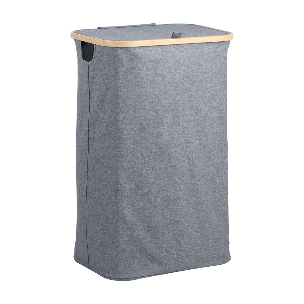 Foldable laundry basket, Model Magna - Gray/natural