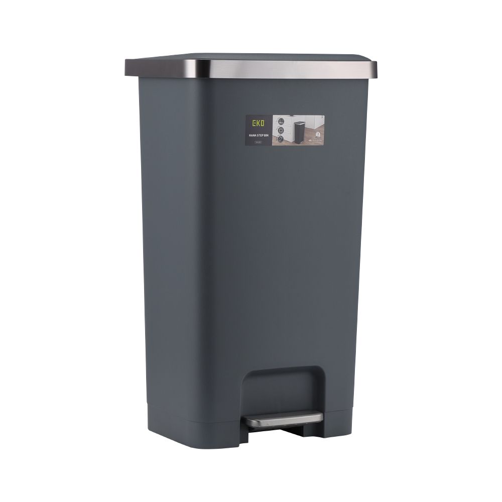 Trash bins with pedal, Model Eko, Size 45 liters - Gray dark