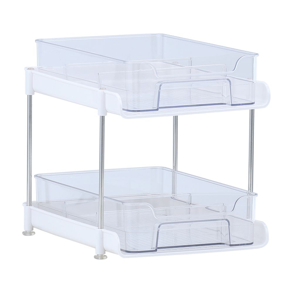 Shelving in Bathroom 2 floors, Model Clinton - clear/white