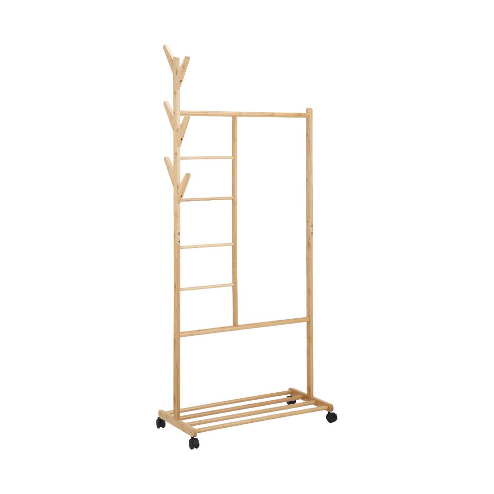 Multi-purpose clothes rack, Model Shinka, height 177 cm - Natural