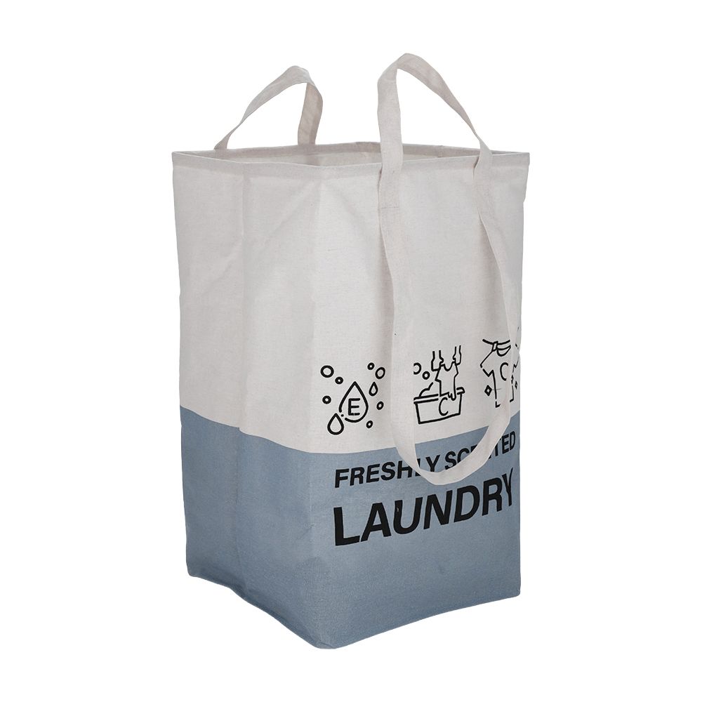 Cloth basket Model Hammel Size 40 x 40 x 65 cm - White/light blue