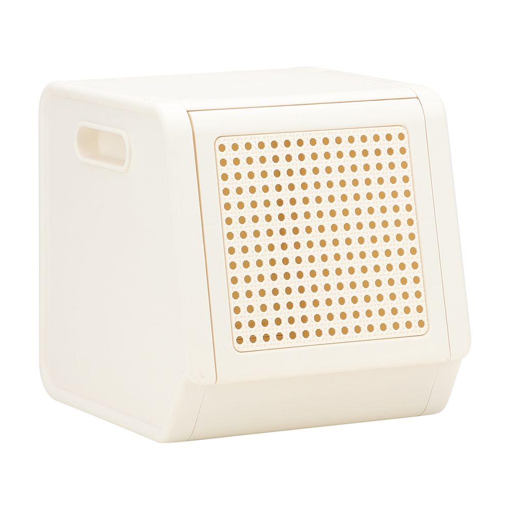 Box with opening, woven pattern, Model Tarella, size 25 liters - White