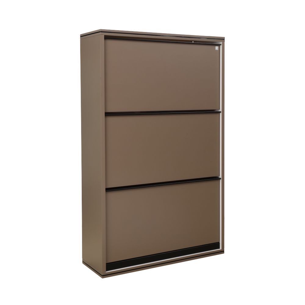3-tier shoe cabinet, King model - Brown