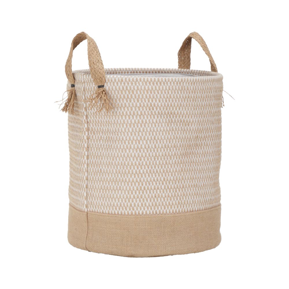 Basket Model Kalina Size 36 x 36 x 39 cm - Brown light/white