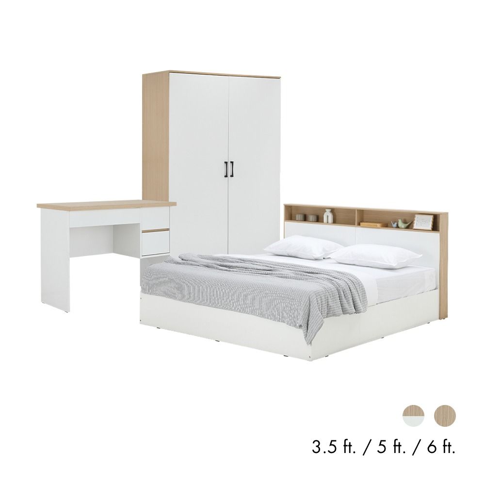 Furinbox Bedroom sets Model + (, Wardrobes 2 doors, Desks)