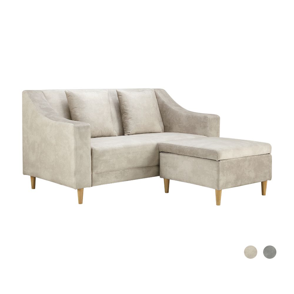 Fabric sofa, 2 seater with stool, Model Dorothy