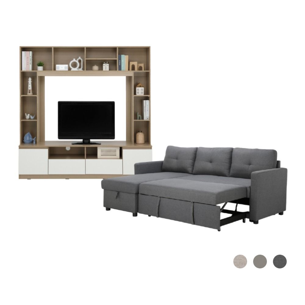 Furinbox Sofa bed L-shape Size 180 cm Model +