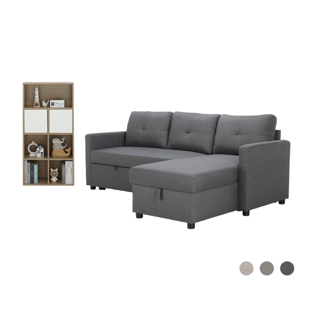 Furinbox Sofa bed L-shape ShelvingMulti-purpose 2 doors Model +