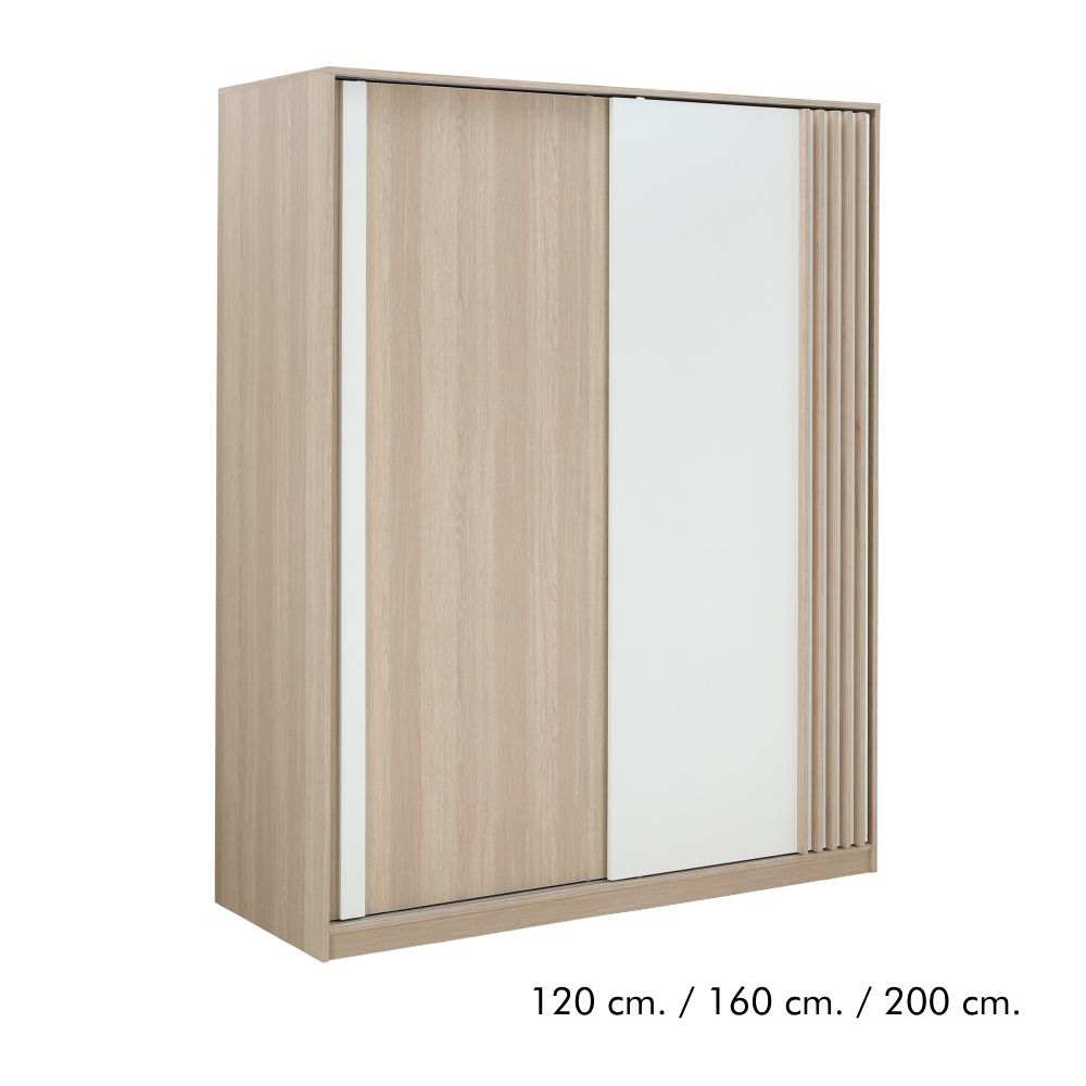 Wardrobes sliding door model Vara - Lebana color, oak/white