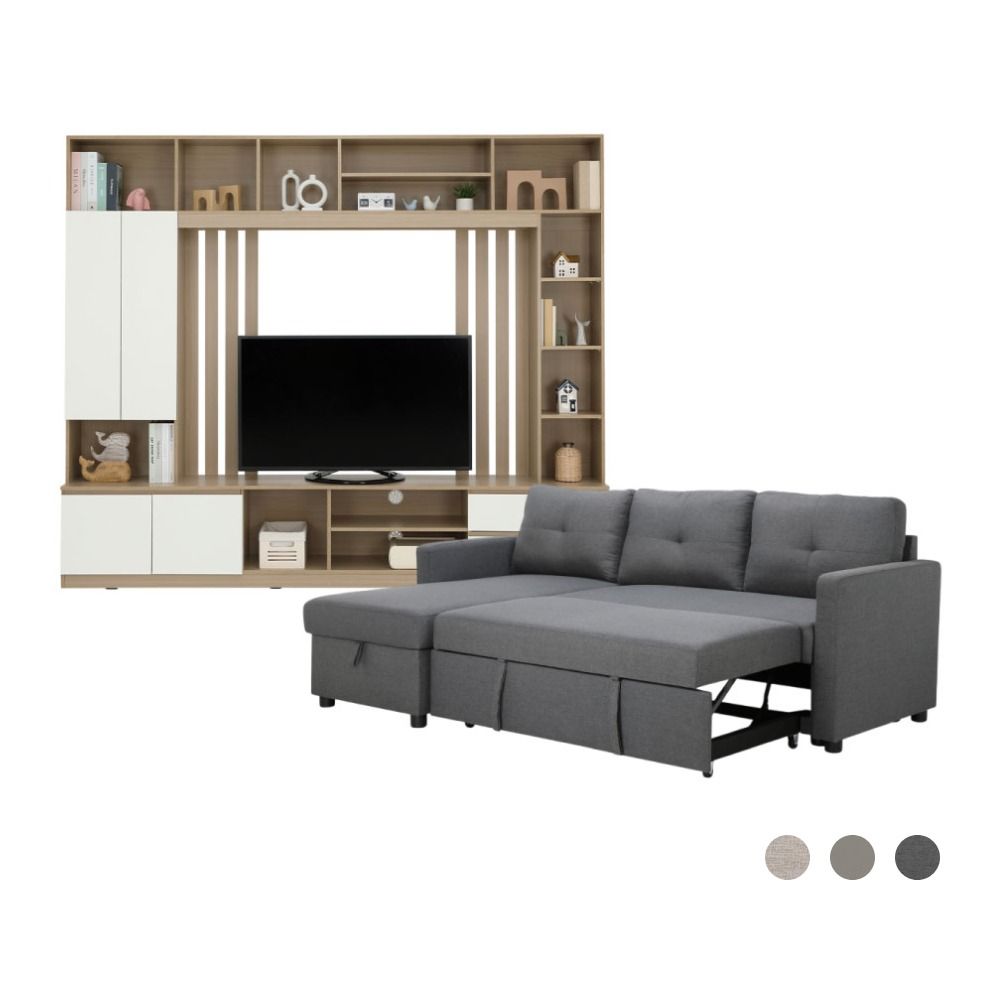 Furinbox Sofa bed L-shape Size 240 cm Model +