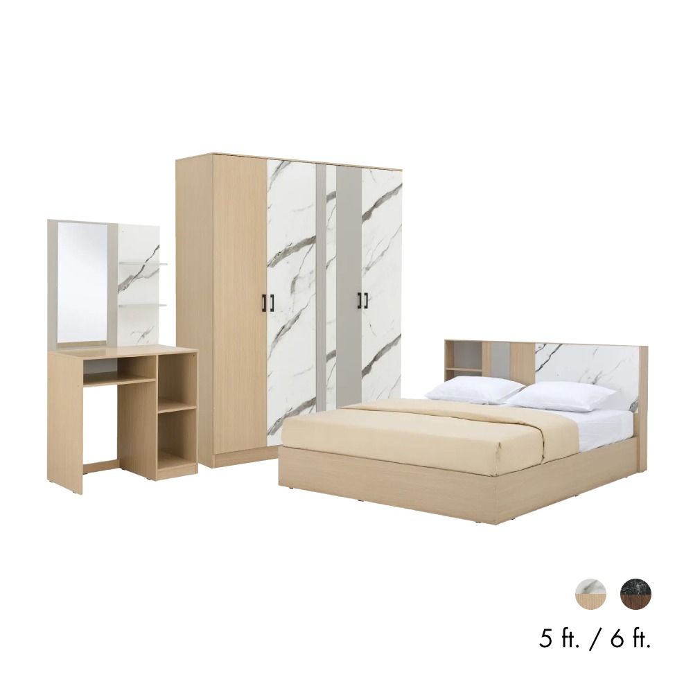 Furinbox Bedroom set (, Wardrobes 4 doors, Dressing tables)