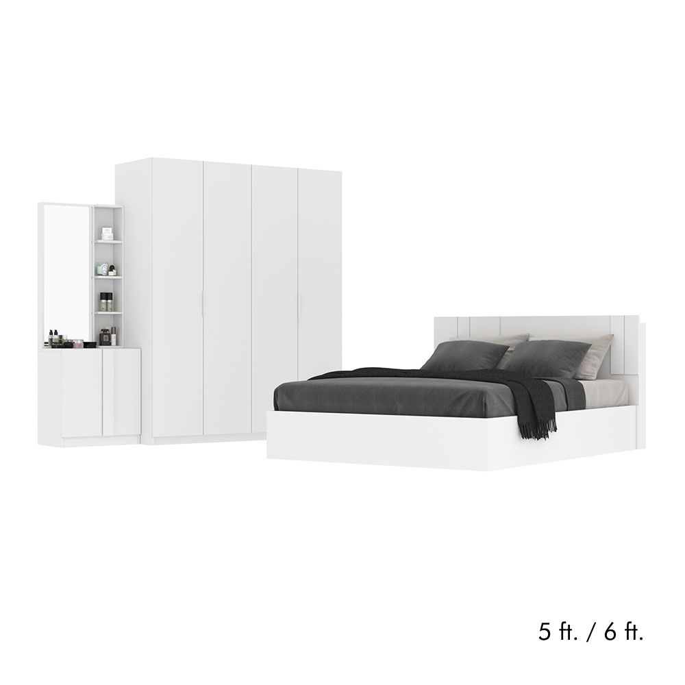 Bedroom set (, Wardrobes 4 doors, Dressing tables) - white