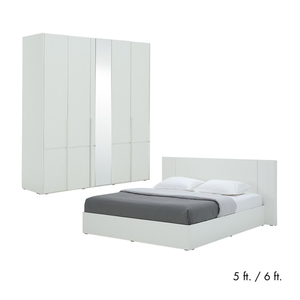 Bedroom set (, Wardrobes 5 doors) - white