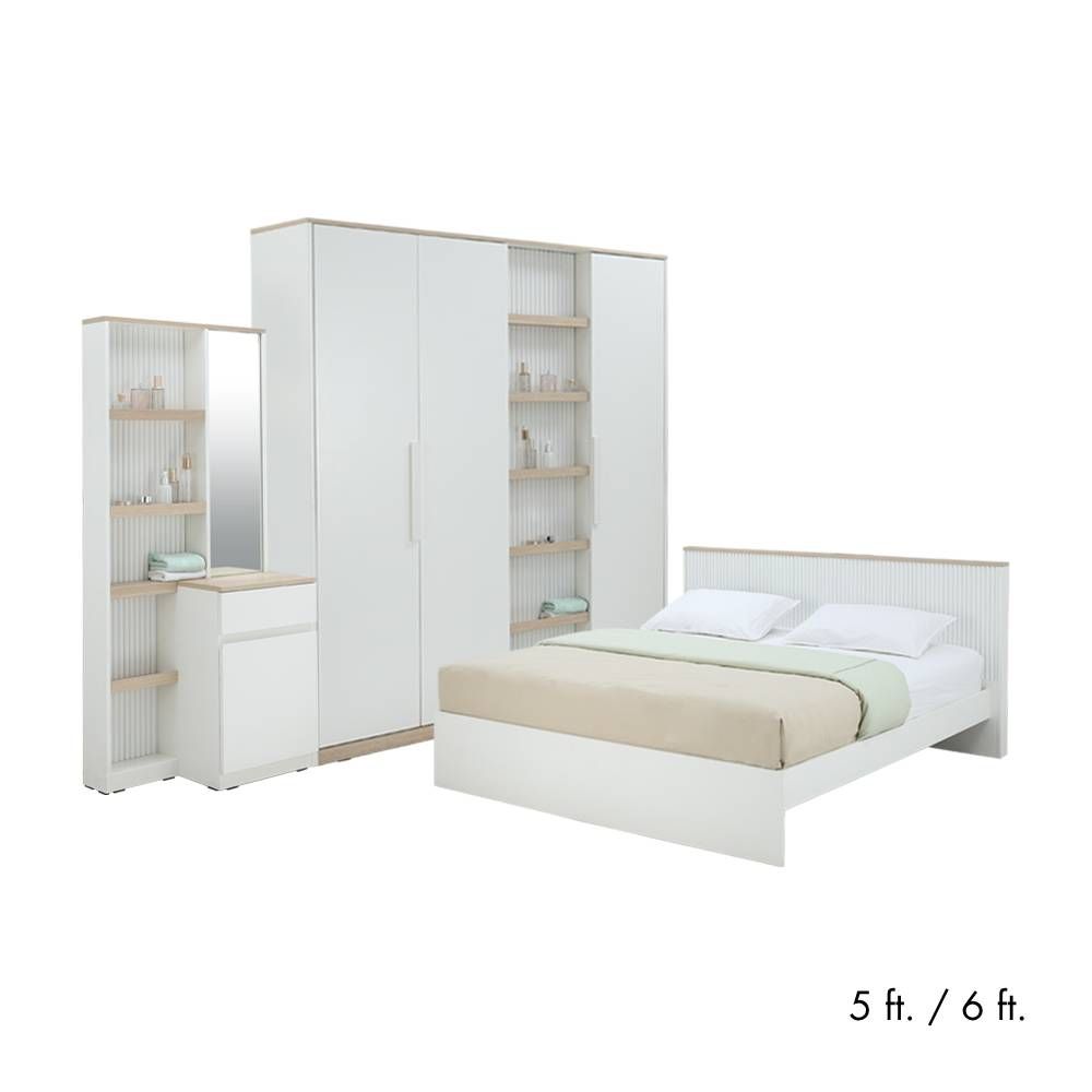 Bedroom set (, Wardrobes 4 doors, Dressing tables) - white/doors