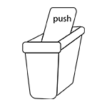 Push-lid trash bins