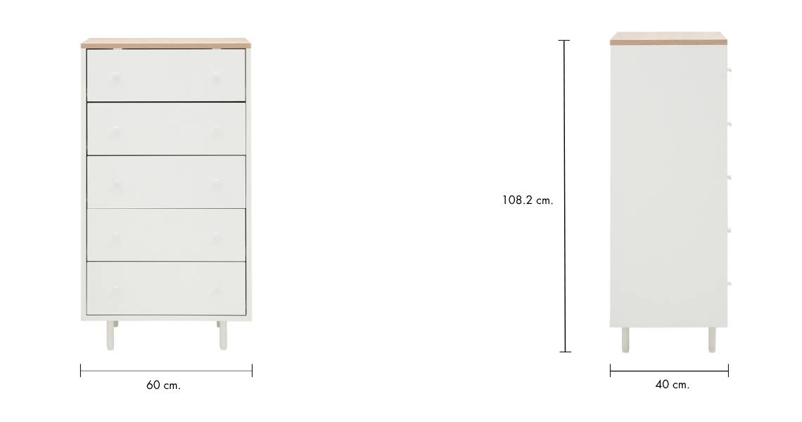 MINIMAL Chest of 5 Drawers