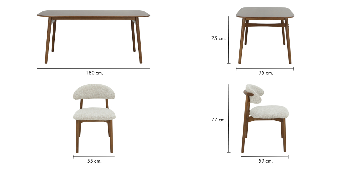 MIYAZAKI Dining Set 4 Seaters